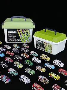 Sét 30 xe Ô Tô Đồ Chơi Hợp Kim Cho Bé (Tặng Thùng Nhựa). Xe Đua Chạy Đà Chất Liệu Hợp Kim