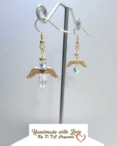 [D.T.C CRYSTALS] Heart Angel Earrings with Swarovski Element Crystals