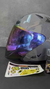 Paket Ganteng KACA HELM/FLAT VISOR ALV+BONUS RACHET+spoiler 2D+ Sticker 1 set