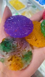 Mặt dây chuyền ngọc bội chữ Hỷ may mắn tài lộc và hạnh phúc tặng kèm dây đeo