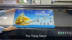 Đồng Hồ Tráng Gương Treo Tường "THUẬN BUỒM XUÔI GIÓ" In UV 5D Cao Cấp