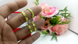 PREMIUM Cincin Logam Koin Kuningan Asli Motif Dolo Akar Ukir