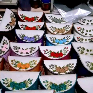 DOMPET CLUTCH WANITA DOMPET BUNGA SULAM GLITER DOMPET ANYAMAN CLUTCHES