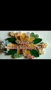 Wall Framed Quilling Paper Artwork BLACK BUBBLES3 (Original Art) A4