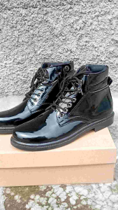 Sepatu formal pdh bahan kilap sepatu pdh polri security