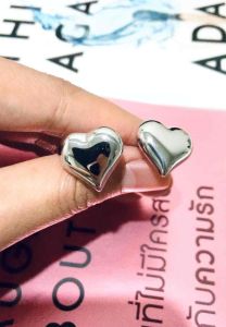 Love Shot Stud Earrings 316L stainless steel ต่างหูรูปหัวใจแสตนเลส