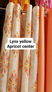lynx yellow apricot crush center ring curtain 3in1 &per pc