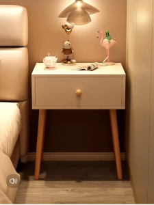 Ready Stock Nordic Bedside Table Solid Wood Leg Drawer Side Cabinet Living Room side Table Bedroom table Solid Meja Katil Tepi