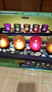 Lilin Gelas Kaca Tealight & Tray Dekorasi Mewah Romantis