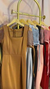 Edelyn Midi Dress Scuba Kombinasi Tile Dot / Dress Bodycon 807