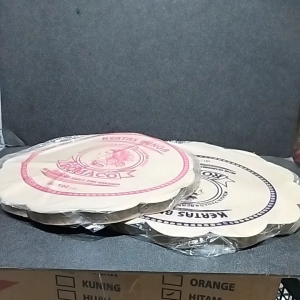 Kertas Nasi Laminasi Alas Piring Rotan Coklat Bunga Isi 100 Lembar