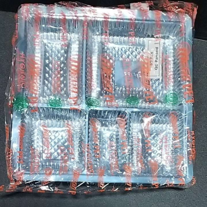Mika Sekat 5 22x22 Nasi Alas Box Isi 50 Pcs | Mika Tray Nasi Box Kotak 22 x 22