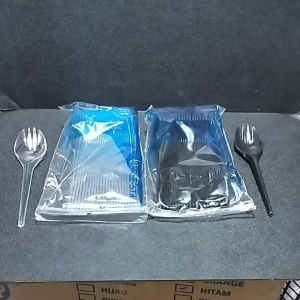 Spork Plastik l Sendok Garpu Plastik 2in1 l Sendok Plastik 2 in 1 isi 25 Pcs