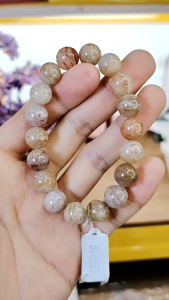 Natural Brazil High Grade Thousand Layer Phantom Crystal Beads Bracelet TP01