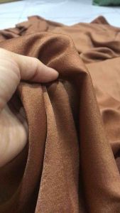 Vải Lụa Tằm Ướt màu nâu mặt bóng co giãn nhẹ mềm rũ (khổ 1m5)may đầm váy áo dài áo kiểu quần suông