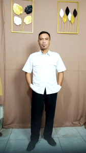 kemeja putıh KERAH PLAT HITAM model lengan pendekkemeja pdhkemeja pdlkemeja kerjakemeja p3kdkemeja lapangan.