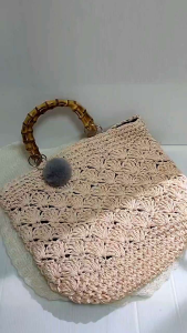 กระเป๋าแฟชั่น สายจับคล้องแขนไม้สัก แท้ 100%