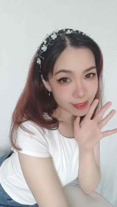 Secca Clover Pearl Crystal Headpiece Hairpiece Hiasan Kepala Mutiara Bunga Kristal Handmade Fashion