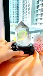 【现货】16cm高 白水晶柱摆件 ▪️8号▪️｜白水晶能量｜净化磁场｜招财聚气｜镇宅守护｜能量放大｜Clear Quartz Crystal Tower Display ▪️16CM Height