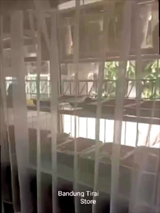 Gorden Etalase 2 Meter Hordeng Vitrase Putih Polos Transparan