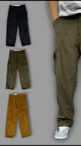 Celana Cargo Corduroy Loose Pants