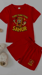 SETELAN KAOS CELANA ANAK LAKI-LAKI PEREMPUAN MOTIF VIRAL ANOMALI TUNG TUNG SAHUR