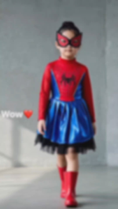 Little Vella Halloween Spiderman Spidergirl Themed Costume Dress with Mask ( 1-10 Years Old)