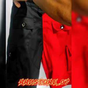 Celana Alpin/Cargo Merah Hitam Pendek Celana Punk Size 27-32