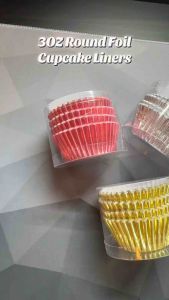 [100 PCS] Foil Cupcake Round Paper Liner