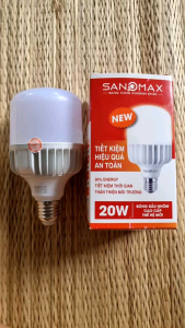 Bóng đèn LED bulb trụ thân nhôm siêu sáng tiết kiệm điện Sanomax - đủ công suất 20W 30W 40W 50W 65W