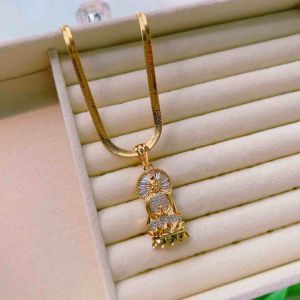 Dây chuyền mì ép 4ly kèm mặt quan âm đính đá bền màu trang sức Kami