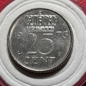Koin Nederland Koleksi kuno 25 C Juliana Tahun 1976