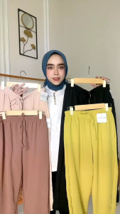 Jorali Pants Celana Wanita Baggy Crinkle Tali Serut