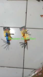 Kunci L set Sepeda model segi enam dan Bintang tipe Lipat 8pcs kunci sepeda lipat