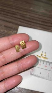 PAWNABLE 18K Saudi Gold Classy F Earrings(Lightweight thin)✨