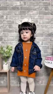 JAKET JEANS ANAK PEREMPUAN USIA 1-7 TAHUN SNOW BLACK