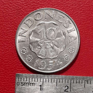 Koin Indonesia Koleksi kuno 10 sen Aluminium Tahun 1954