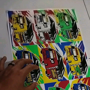 1lembar stiker truk oleng ukuran besar 1lembar isi 10pc / stiker piral