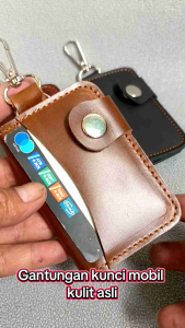 gantungan kunci mobil motor kulit asli lipat 2 dompet stnk som etoll