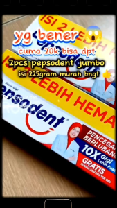 Pepsodent DOBEL 225GR x 2Pcs / Pepsodent Jumbo 2 X 225gram Pasta Gigi Pencegah Gigi Berlubang