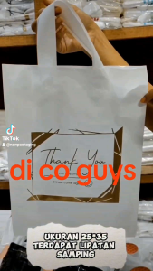 kantong plastik PE motif UK.35/25*35 isi 50 soft handle plastik baju/plastik belanja/plastik motif