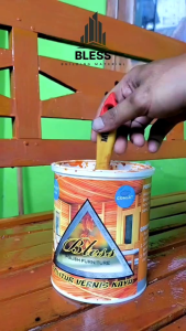 Blesspaint Cat Pintu dan Dipan - Cat Plitur Air Waterbase 1 Liter - Warna Kuning, Coklat, Mahoni - Halus, Mengkilap, Cepat Kering