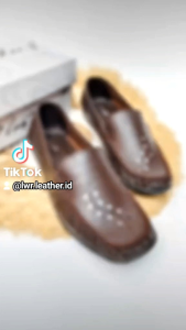 058 Mokasin - Sepatu Kerja Hitam Wanita Pantofel Sol Karet Rata Anti Slip Tidak Licin Kulit 100% Handmade LWR Leather