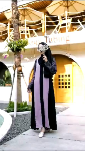Gamis Kamila Semi Abaya Termurah Brukat Lengan
