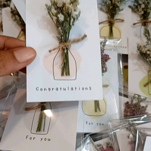 การ์ดอวยพร ดอกไม้แห้งจัดช่อ