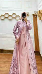 gamis annisa full layer motif printing mute payet mutiara