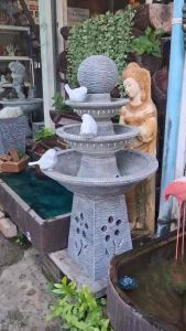 ชุดน้ำพุ น้ำล้น 3 ชั้นพร้อมใช้งาน ชุดน้ำล้นพร้อมนก3 ตัว มีปั้มน้ำพร้อมใช้งาน จัดส่งทั่วประเทศ