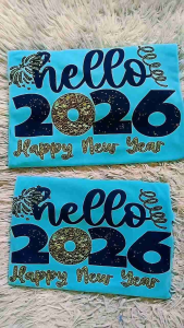 FAMILY NEW YEAR TSHIRT HELLO 2026 SOLD PER PIECE TRANSFORMATIVE TEAL