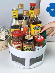 旋转双层调味料置物架 (1个)Rotating Double-Layer Seasoning Rack#双层旋转调料盒,底层分格设计调料收纳不串味. 上层可放高瓶矮瓶调料瓶✨.做饭调料,拿起食用也方便🌈.旋转调调植物架#厨房好好物