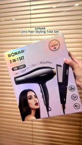 Promo Catokan Sonar Original 823+6130 Sonar Staightener Sn 823 Straight Hair Straightener Free Hair Dryer Fd 6600+2pcs